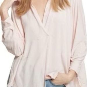 NWT FREE PEOPLE Can't Fool Me Tee Peach Sz Small Women's Long Sleeve